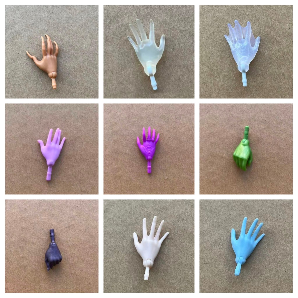 Monster Doll Replacements hands Slim Doll Colorful Hands Clear White Brown Green Purple Blue White C