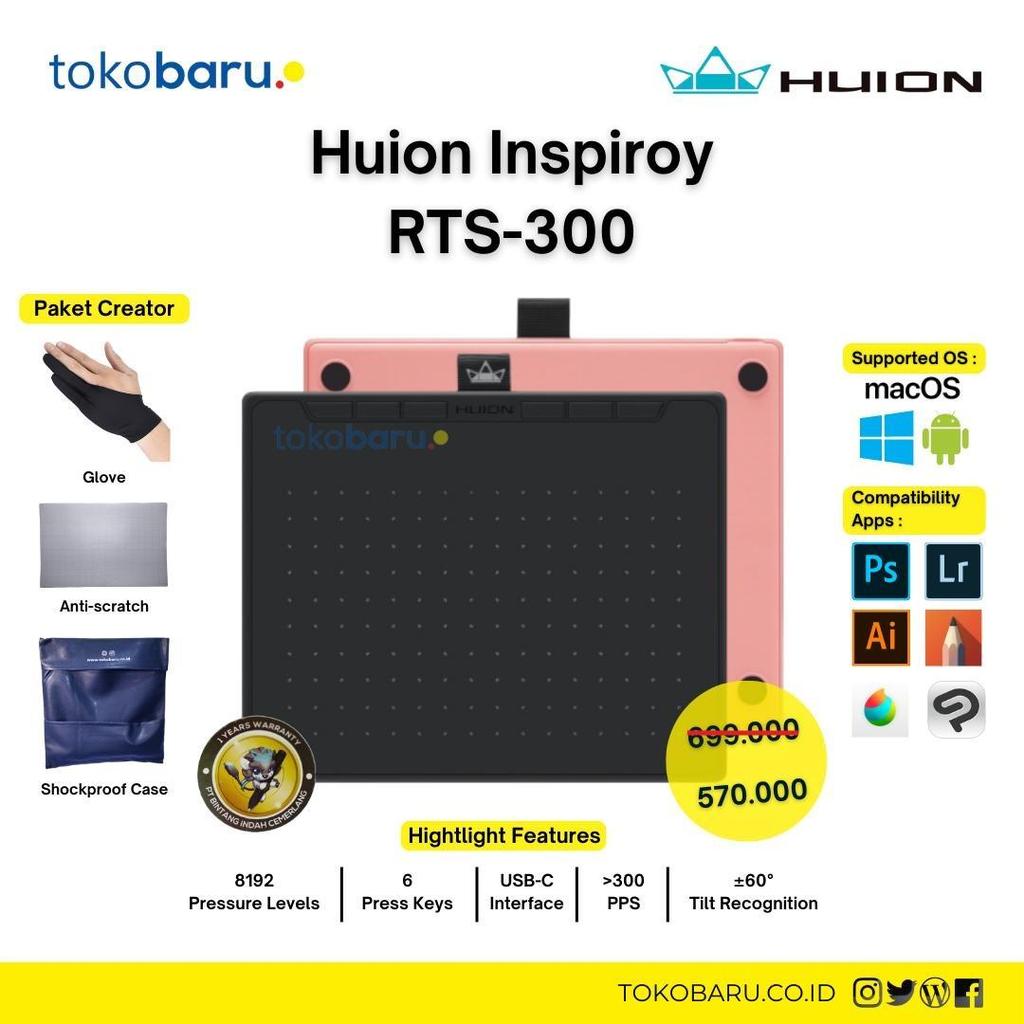 Huion Inspiroy RTS-300 Pen Tablet Small