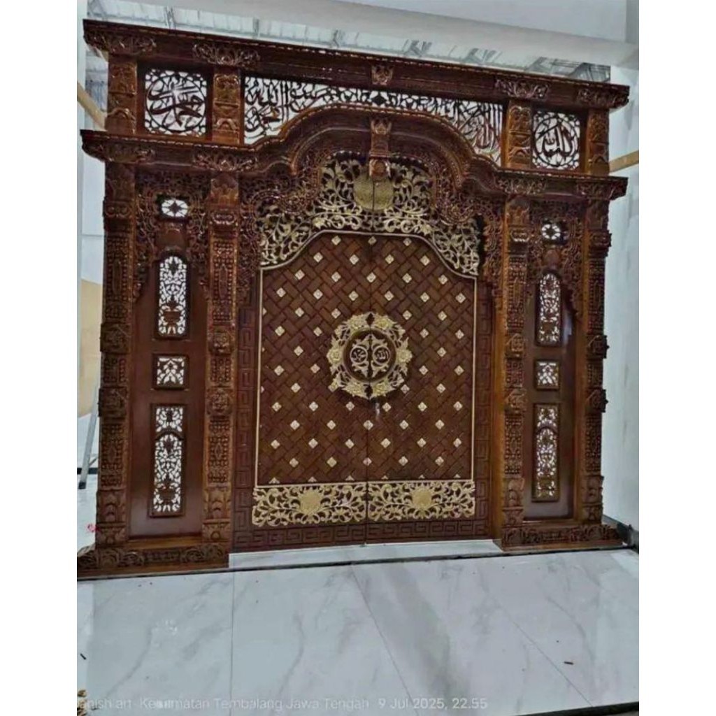Pintu Gebyok Ukir Jati Jepara Furniture | Pintu Motif Nabawi | Full Kayu Jati