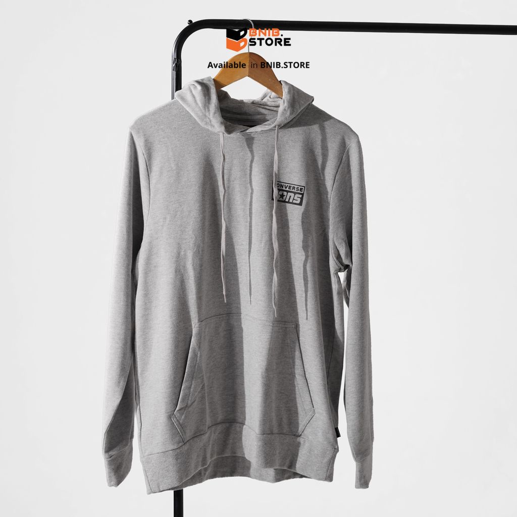 CONVERSE Hoodie Pria Pullover Grey Logo [CONMJ2062035] Original