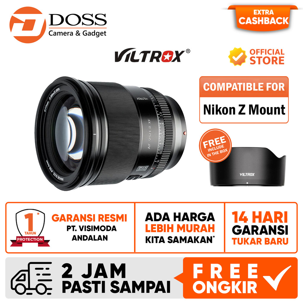 DOSS Makassar-Viltrox AF 75mm f1.2 AF for Lens Nikon Z Mount Viltrox 75 mm f/1.2-DOSS
