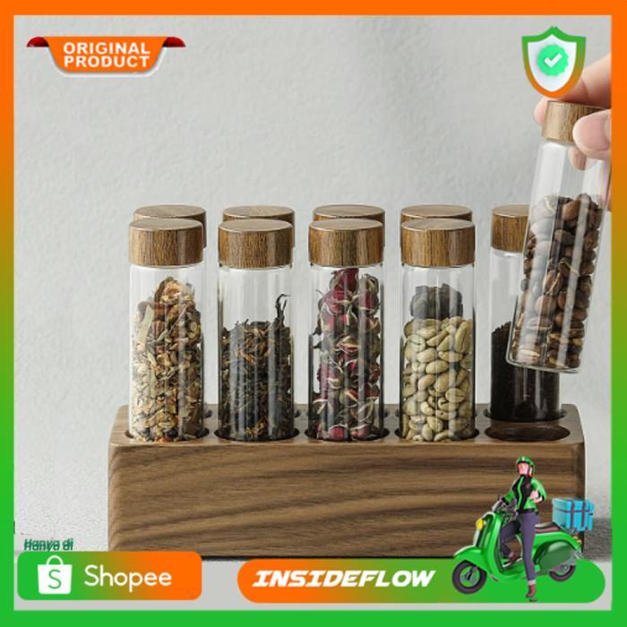 Botol Kaca Mini Tabung Reaksi Sample Lab Toples Kecil Container Multifungsi