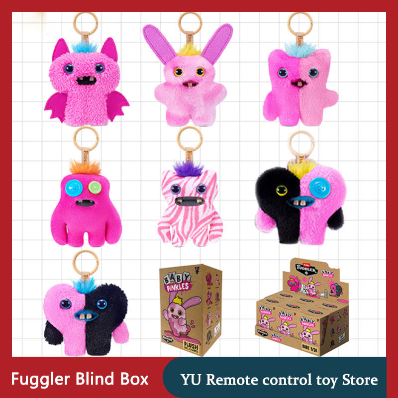 Originate Fuggler Figure Blind Box Plush Keychain Funny Monster Pink Baby Stuffed Doll Cartoon Cute 