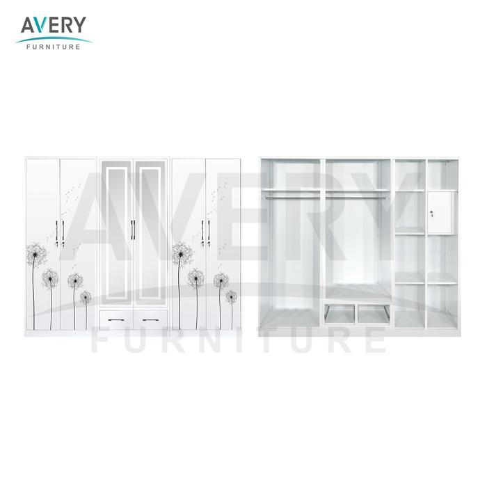 SPECIAL PROMO Avery - LSD 6P - Lemari Pakaian Baju Swing Besi Jumbo 6 Pintu - 6P (A)