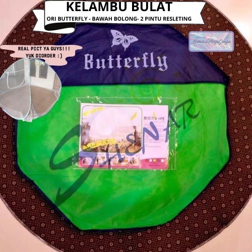 KELAMBU BUTTERFLY 100% ORI!!! / Kelambu Tempat Tidur Dewasa Portable 2 Pintu Resleting Bawah Bolong/