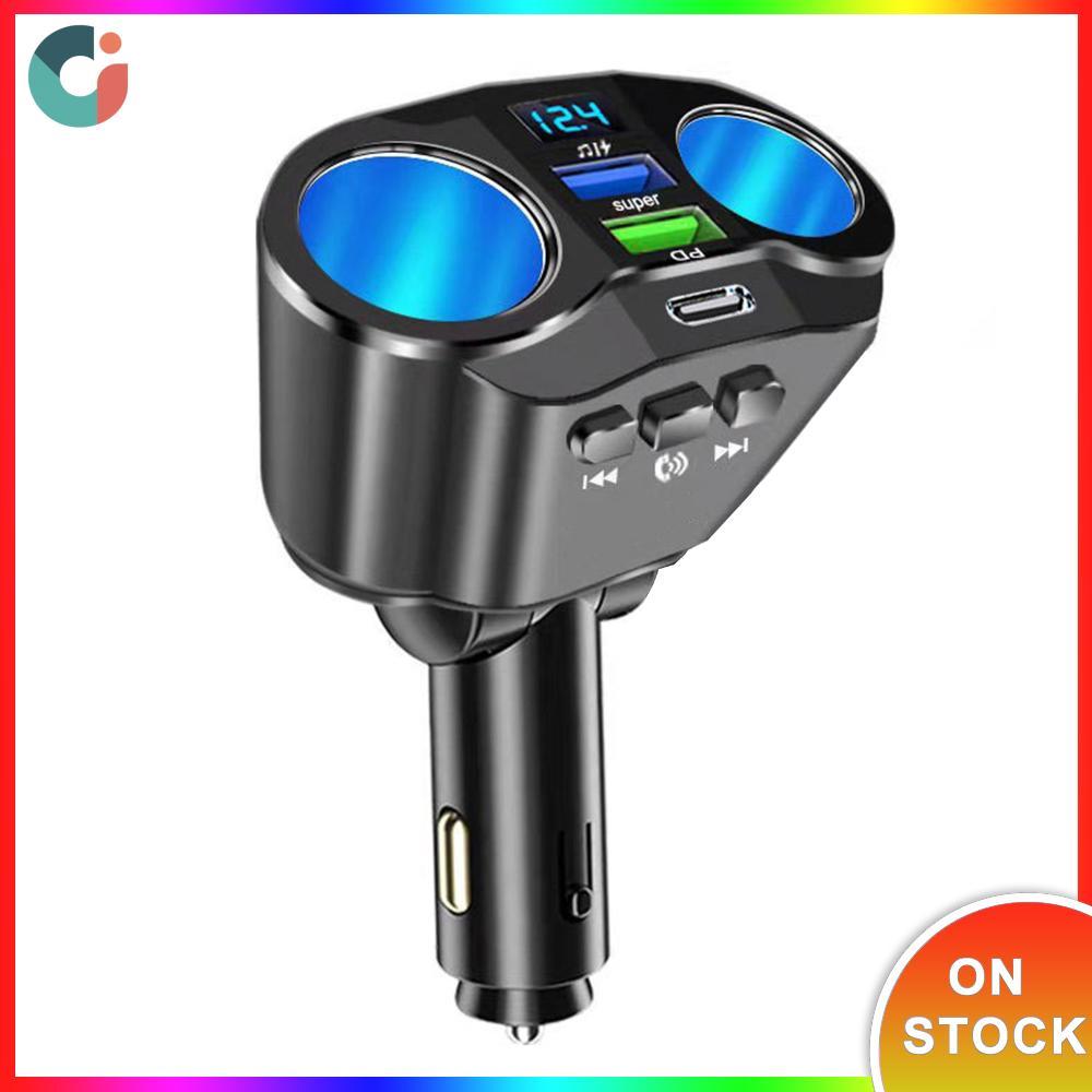 [24H] Pengisi Daya Mobil BT Panggilan Bebas Genggam USB C Adaptor Pengisi Daya Ponsel Mobil Pemutar 