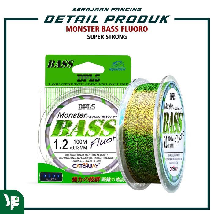 KP- Senar Pancing Bass Fluorcaon 100M Nilon Senar 4 Warna Nilon Alat Joran Umpan - BASS HIJAU LUMUT,