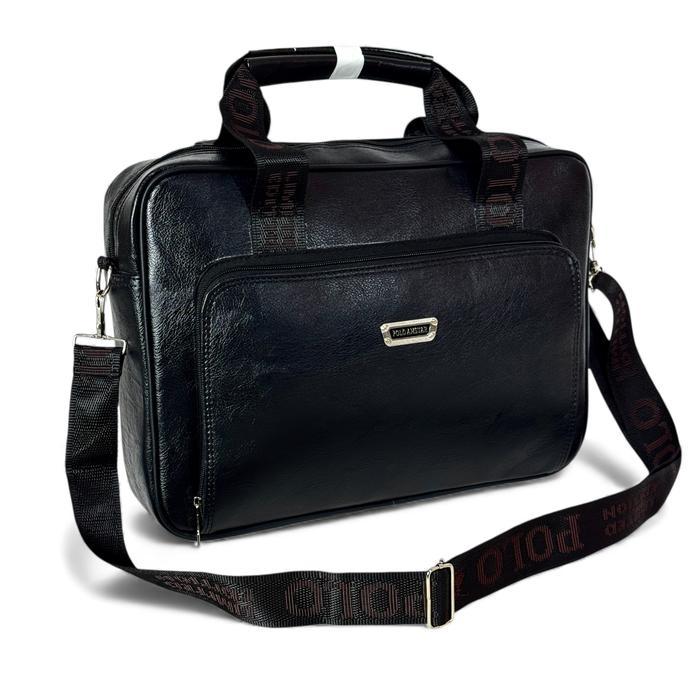 Tas Selempang Tas Laptop Kulit PU 14inch Pria - Hitam