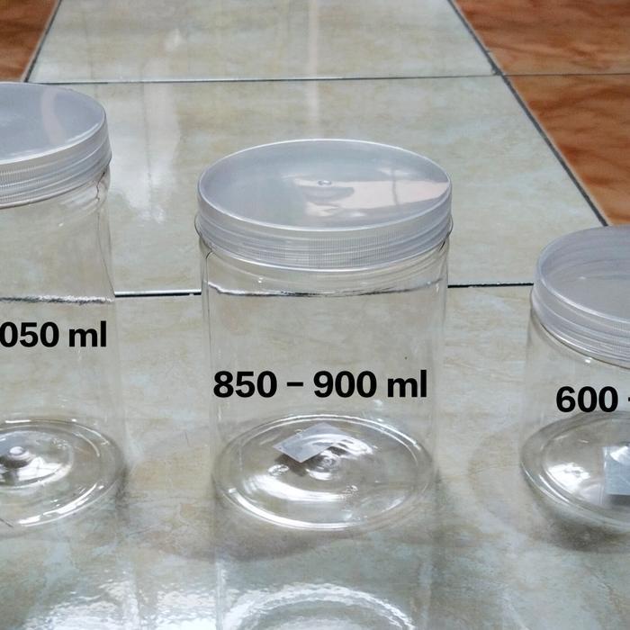 Toples Jar Plastik Tabung Silinder Cylinder untuk Kue Kering / Snack - 600-650 ml