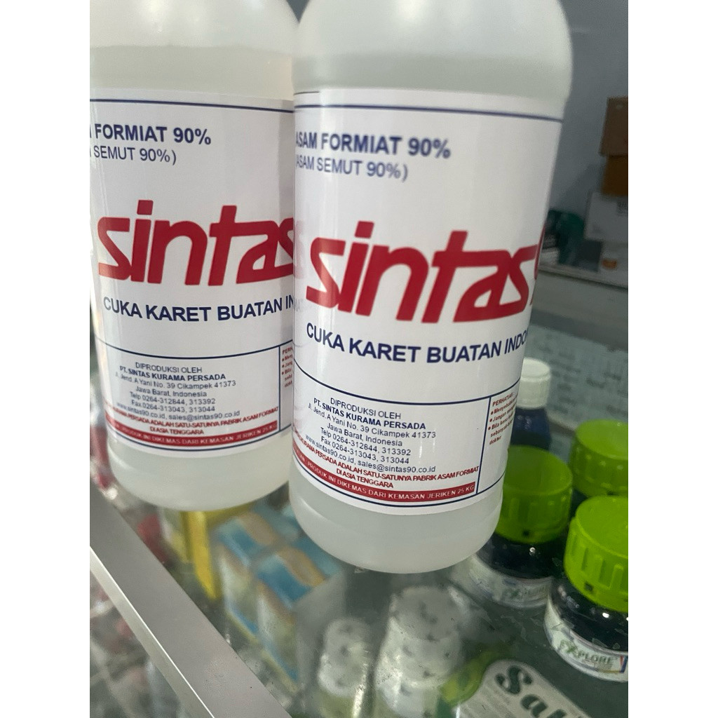 Pembeku Getah Karet Asam Semut POHON KARET Formic Acid 90% 500 Gram Sintas 90