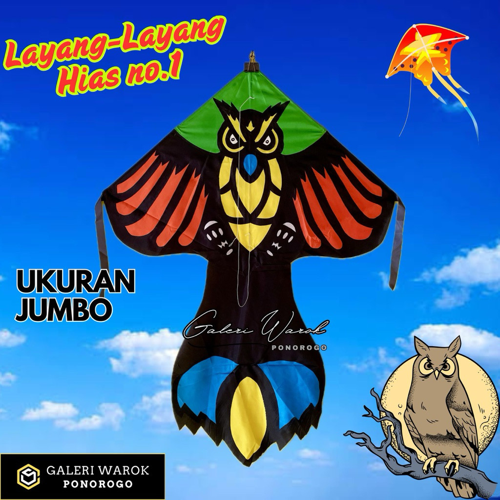 BEST SELLER [TERBAIK] Layangan Hias Super Kain Parasit ukuran Besar. Aplikasi Ular, Macan, Batman dl