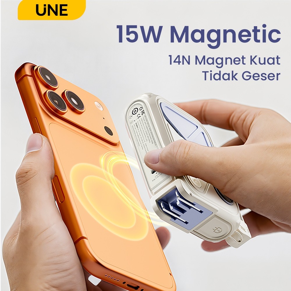 [Garansi dua tahun] UNE Powerbank Fast Charging Mini Wireless Magnetic 30000/20000mah PD35W with Plu