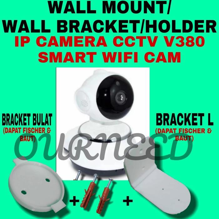 IP Camera CCTV V380 Smart WIFI CAM Wall Mount Bracket Holder - Putih, BRACKET L
