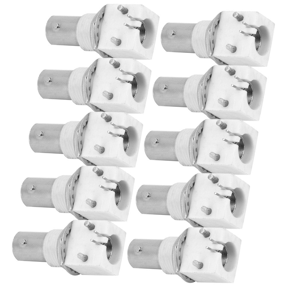 10 Pcs PCB Mount BNC Connector 90 Degree Solder BNC Female Precision White Plastic BNCQ9 Adapter For