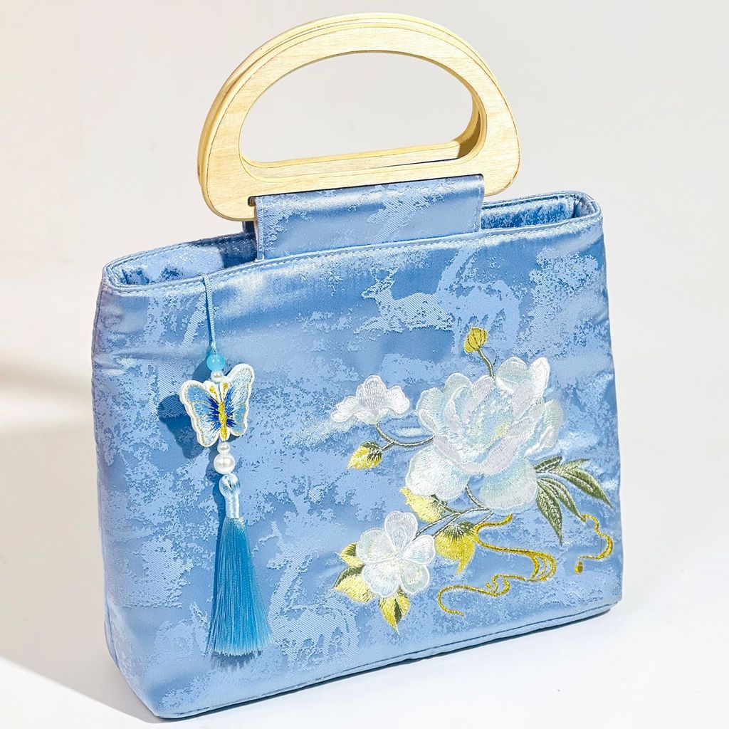 Tas utusan Cina baru 10.000 jarum tas bordir Tas tangan kayu solid Hanfu