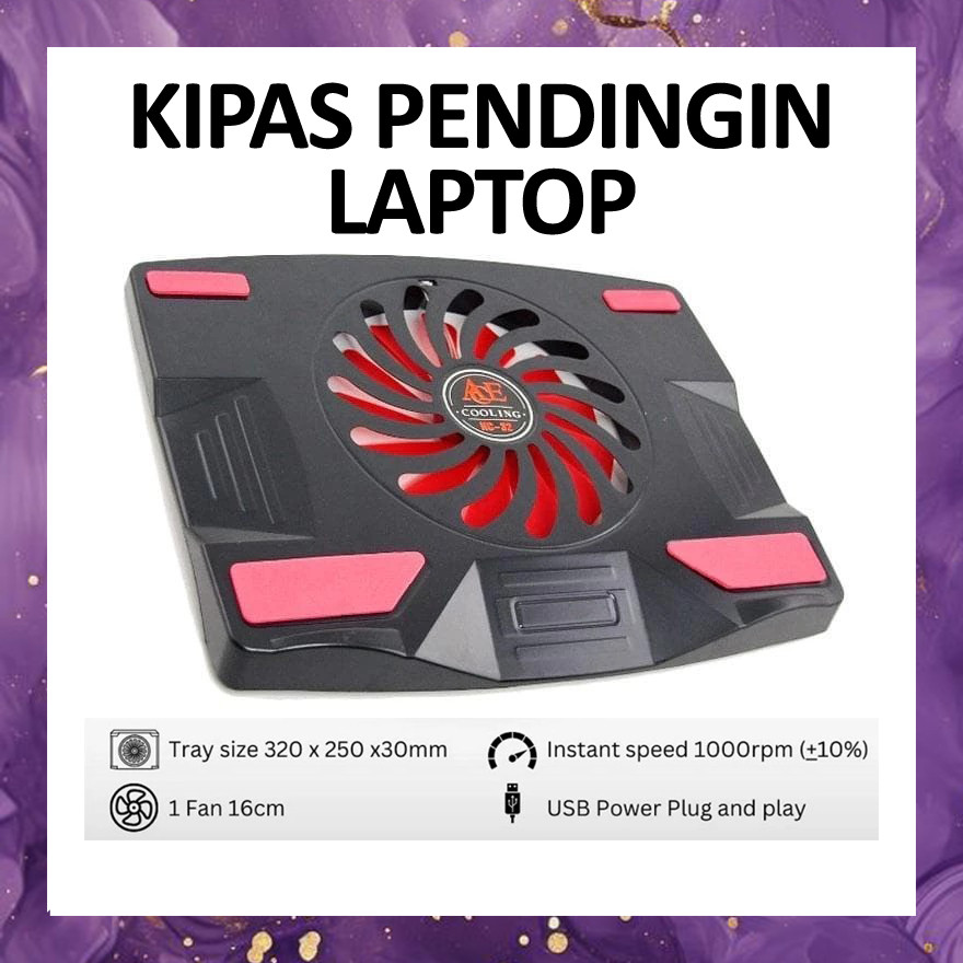(SBA) Kipas Laptop Cooling Pad Big Fan Besar Sedang Kecil Tidak Panas Cooling Pad USB Plug And Play 