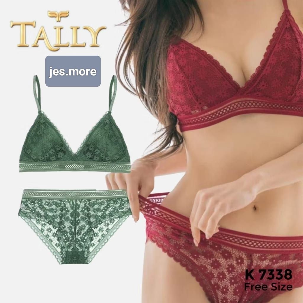 TALLY 7338 BH Bra Set Tanpa Kawat Busa Tipis