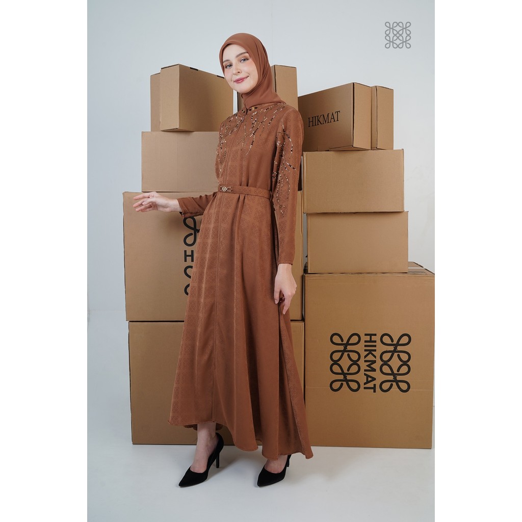 Hikmat Original Fashion A2602- Abaya Hikmat  - Noerbutikmuslim - Gamis lebaran - Gamis Mewah - Gamis
