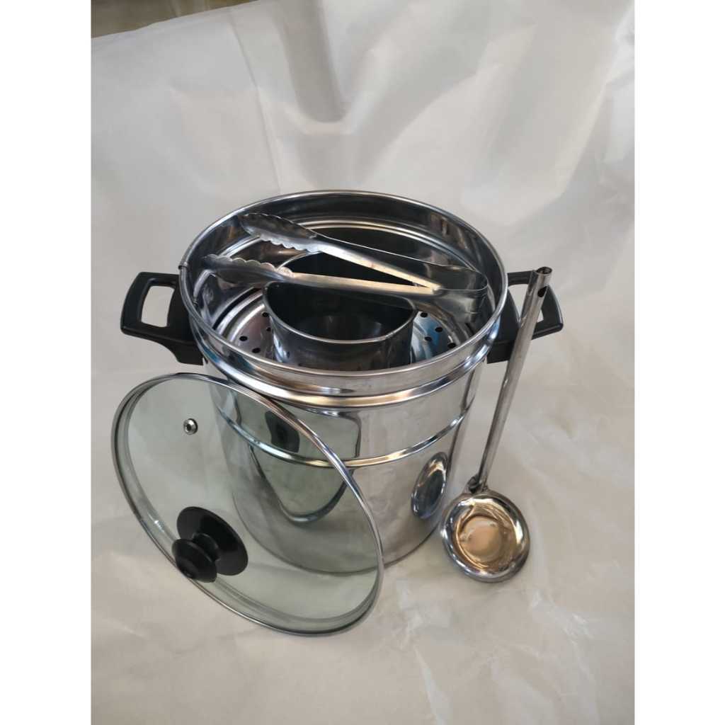 Dandang Bakso Mini Tutup Kaca Stainless Steel