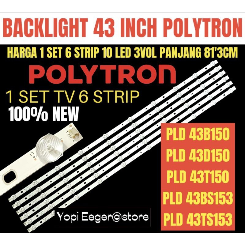 BACKLIGHT TV LED POLYTRON 43 INCH PLD43B150 PLD43D150 PLD43T150 PLD43BS153 PLD43TS153