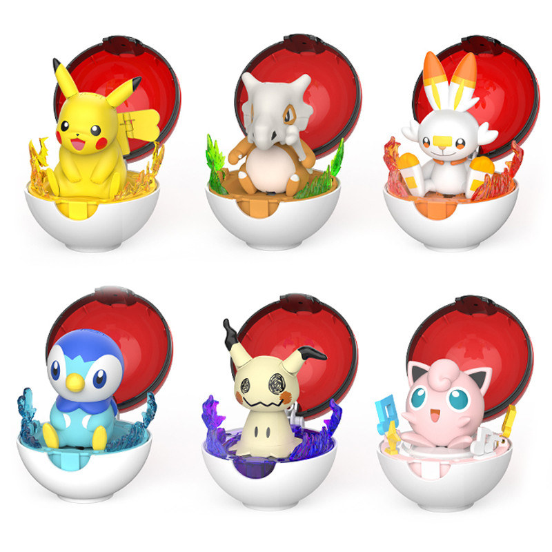 Pokemon Figure Bulbasaur Eevee armander Squirtle Pikau Piplup Cubone Mimikyu Jigglypuff Poke Ball Po