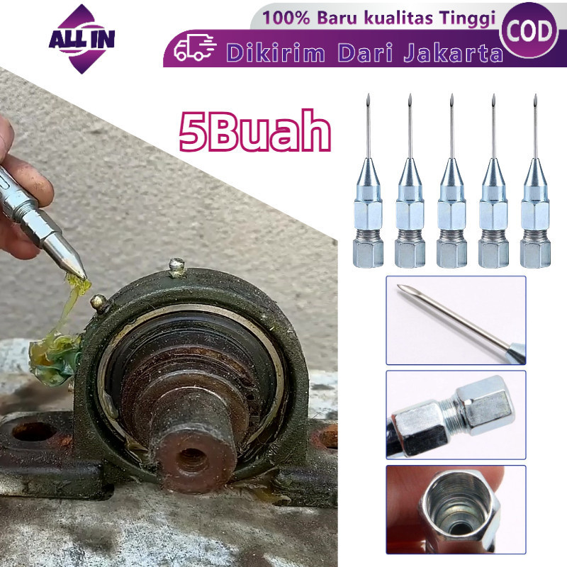 5Pcs Kepala Nepel Pompa Gemuk Kepala Nepel Grease Kepala Grease Gun Aksesori Pistol Grease