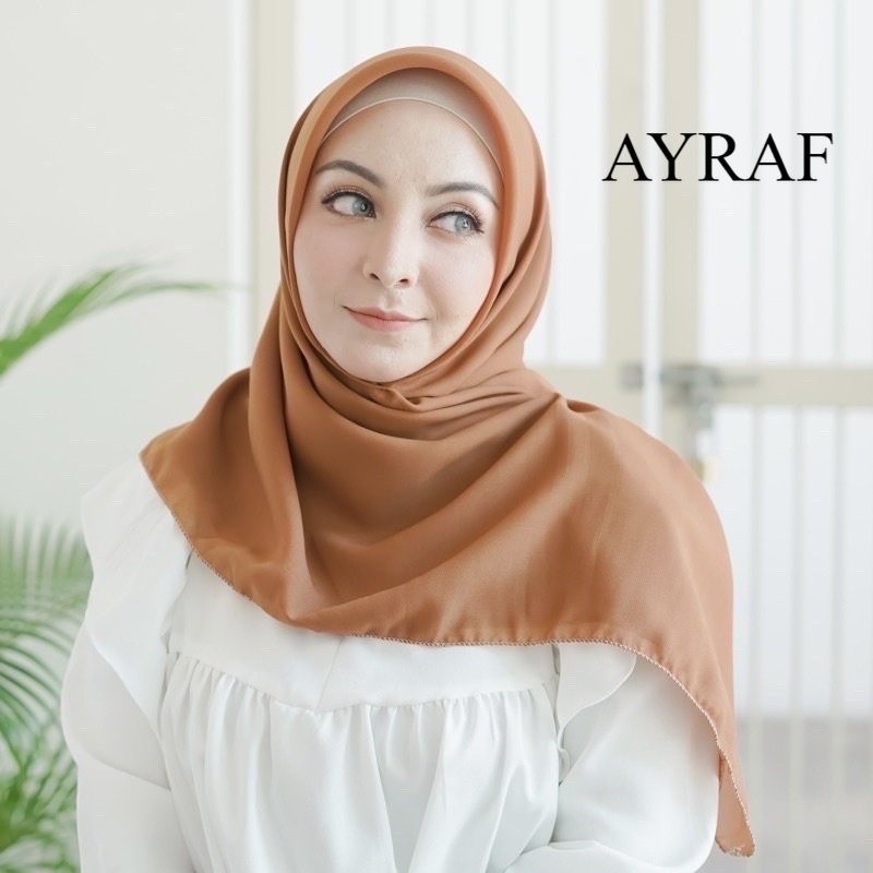hijab segiempat bella square bahan pollycotton size 110x110/hijab kerudung bella square warna coklat