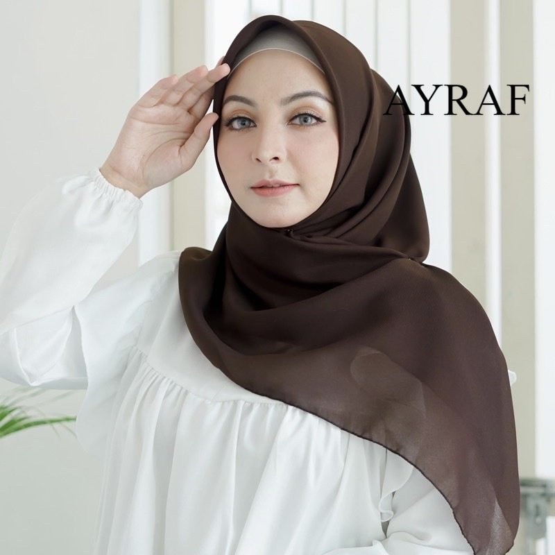 hijab segiempat bella square bahan pollycotton size 110x110/hijab kerudung bella square warna coklat