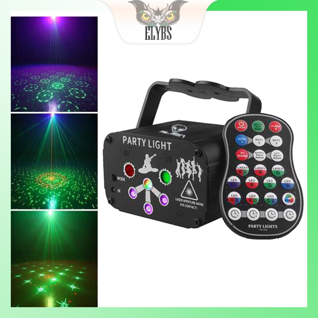Lampu Proyektor Lighting Ruangan Panggung Disco Laser LED RGB Remote