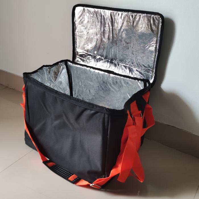 Tas Aluminium Foil Food Delivery Grab GoFood Sling Cooler Bag - Hitam
