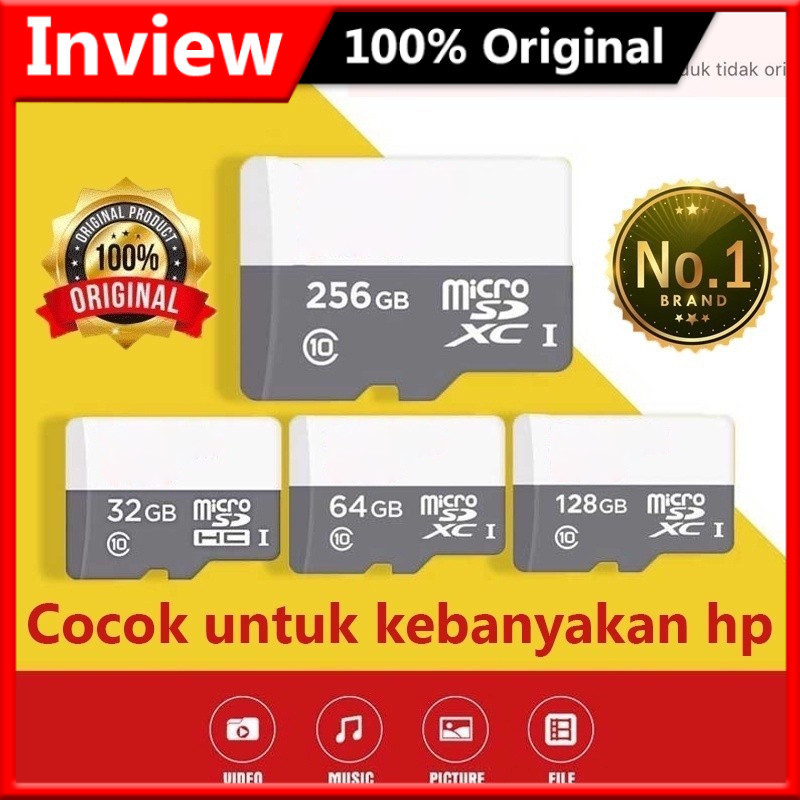 memory card hp micro sd card sandisk kartu memory card 32gb 64gb 128gb 256gb 512gb original