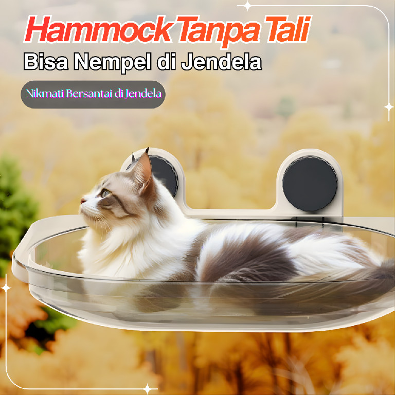 Hammock Kucing Tempel Jendela Transparan Tempat Tidur Kucing Anabul