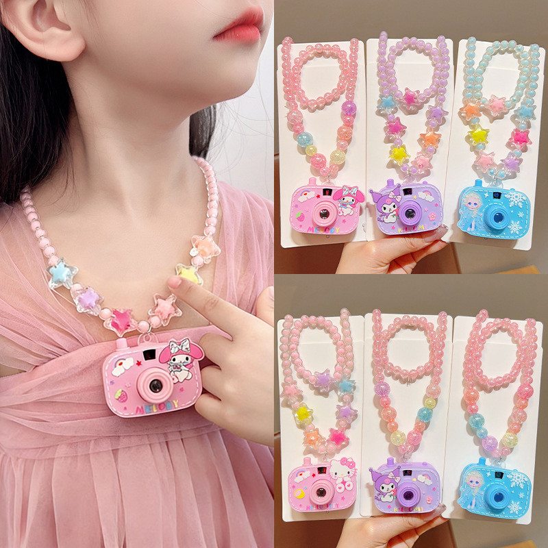Kalung Kamera Proyeksi, Hadiah Ultah Anak Perempuan, Perhiasan Sanrio Imut