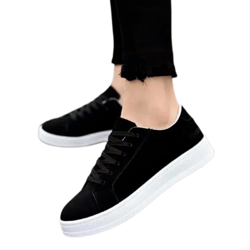 Sepatu Sneakers Wanita hitam Polos Sekolah Perempuan Cewek