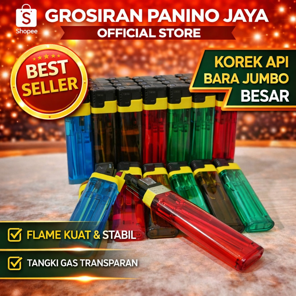 Korek Api Bara Jumbo Besar Korek Gas Api Besar Tahan Lama Murah