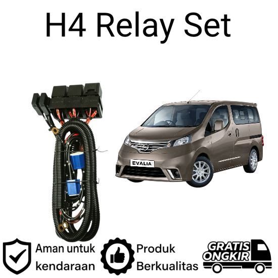 AM Relay Set Lampu Utama LED H4  Mobil Nissan Evalia