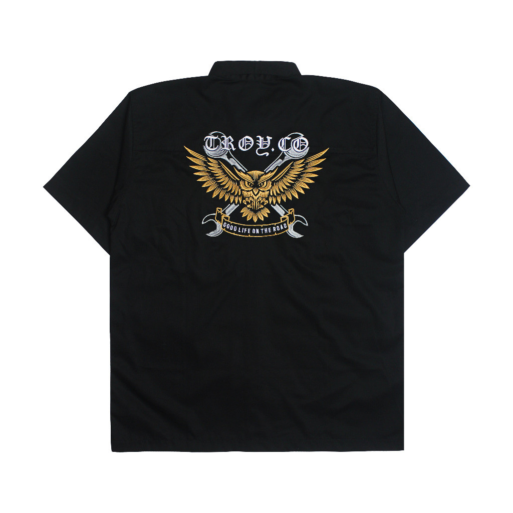 ORI Troy Company Workshirt Workwear Engineers Black Dore Gufo - Kemeja Workshirt Pria Hitam WSD 2896