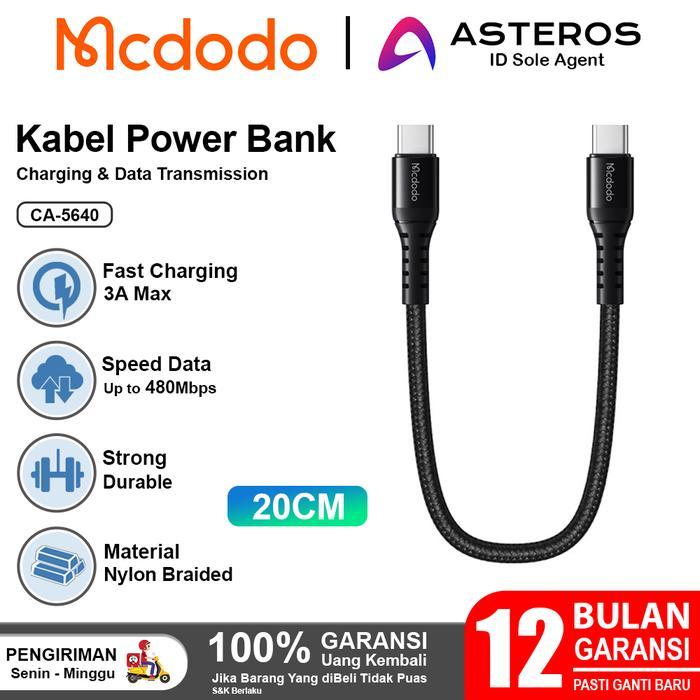 New Promo MCDODO Kabel Power Bank PD Type & C to Lightning Fast Charging 20cm - C to C 20CM