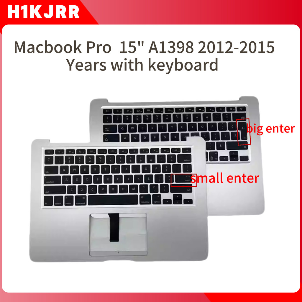 Original 98% new15" A1398 Silver 2012-2015 Top Case Palmrest UK US Russian Keyboard Part for MacBook