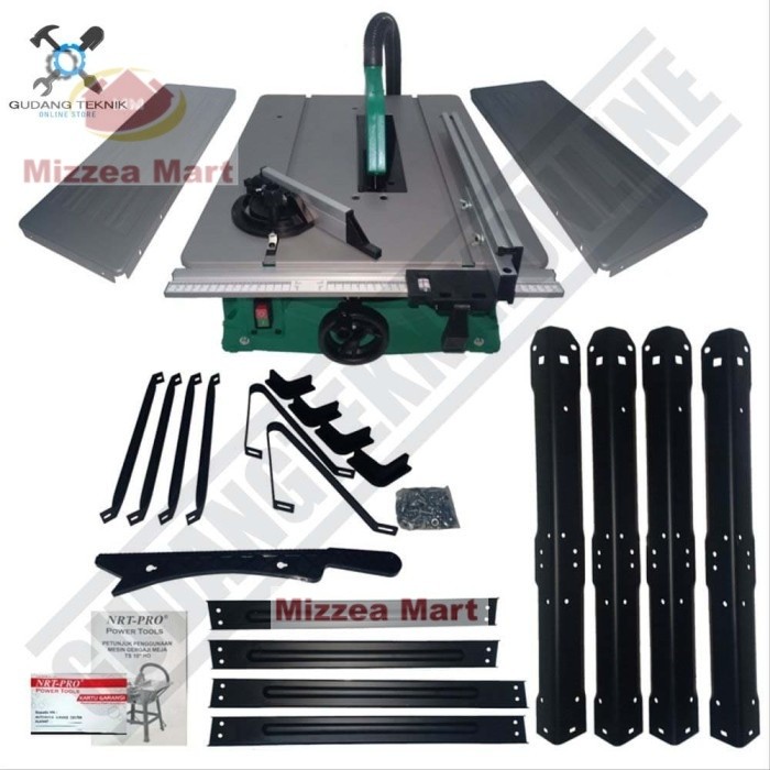 MizzeaMart Table Saw Gergaji Kayu Listrik 10" TS10HD NRT PRO / Meja Potong Gergaji Kayu Electric Cir
