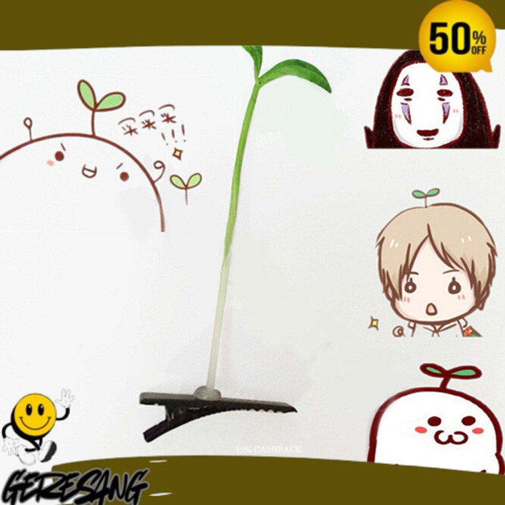 PRODUK BARU HPDA hairpin sepucuk daun tunas tauge sporut hick jepit rambut cosplay ECOS