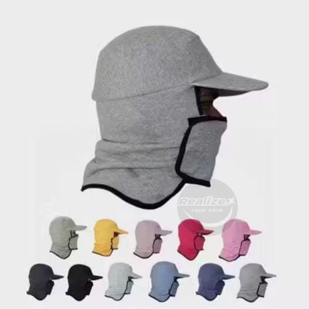 Topi Jepang Anti Panas Topi masker - Topi Mancing, Kerja Proyek, dan Gunung Premium