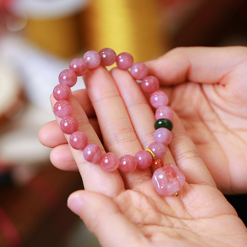 Cakar kucing batu akik Yanyuan, gelang jasper batu akik Nanhong, gelang manik-manik Buddha Wenwan 10