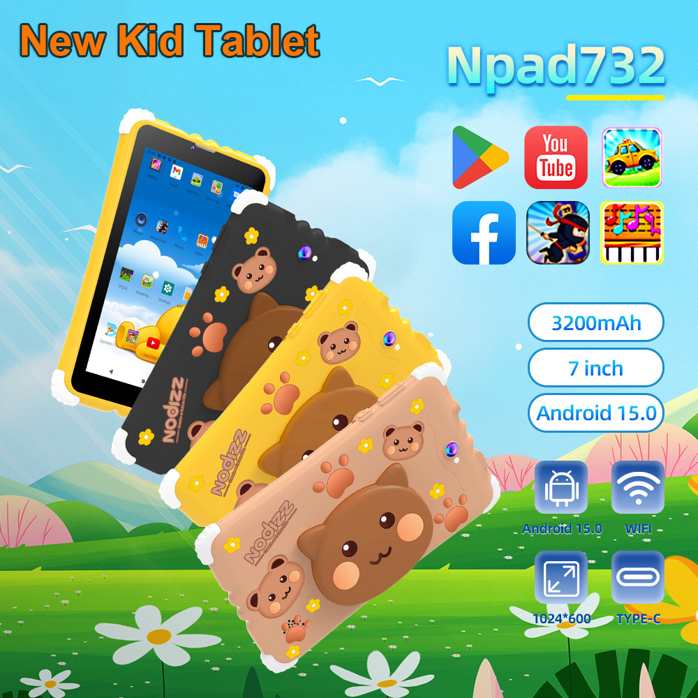 7 In Kid Tablet Android 15 4GB RAM 128GB ROM 3G SIM Phone Call WiFi 3200MAH Battery Dual Camera ildr