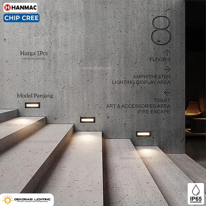 Lampu Tangga Dinding Taman LED Outdoor Waterproof stairs step Light - Hitam, Model Panjang