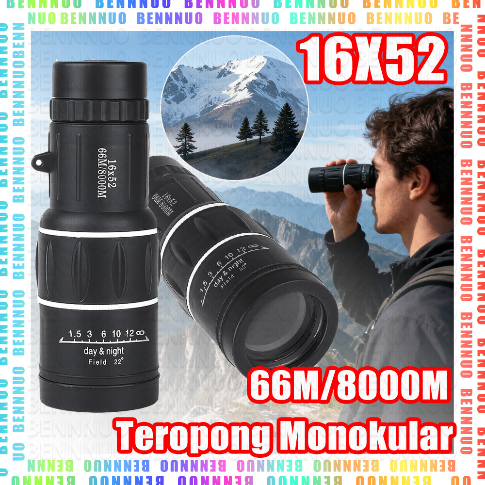 Teleskop monokuler 66M/8000M Teropong Lensa Zoom HP Teleskop Monokuler Fokus Ganda Adjustable Telesc