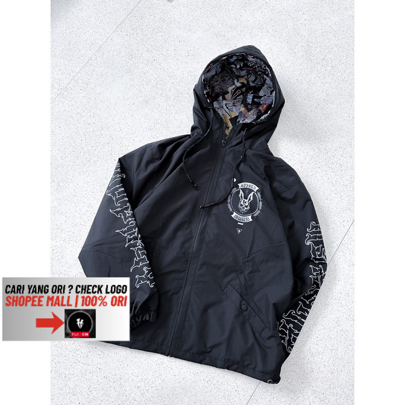 Huskey Clothing - jaket parasut - icon rabbit blk - huskey bali