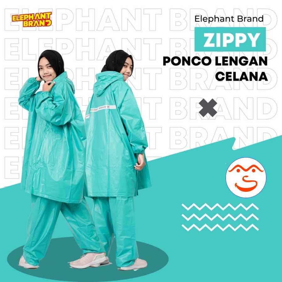 Elephant Brand Jas Hujan Ponco Lengan Celana Zippy
