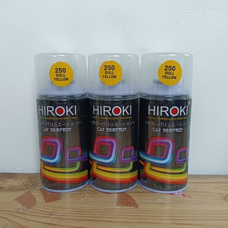 pilok pilox cat semprot HIROKI 250 DULL YELLOW 300cc kuning doff kuning dof