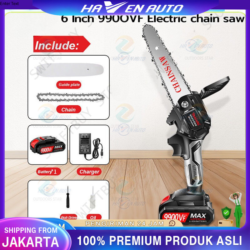 Chainsaw mini 6 Inch Chainsaw Chain Saw Cordless Chainsaw Cordless Chainsaw Gergaji Rantai Elektrik 